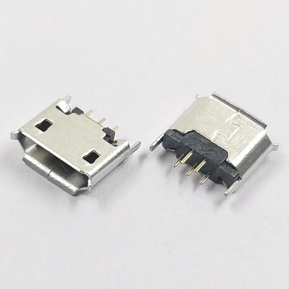 50 قطعة/الوحدة مايكرو 5P أنثى المقبس 180 درجة مايك 5pin USB جاك المقبس واجهة موصل ميناء العمودي DIP حافة حليقة