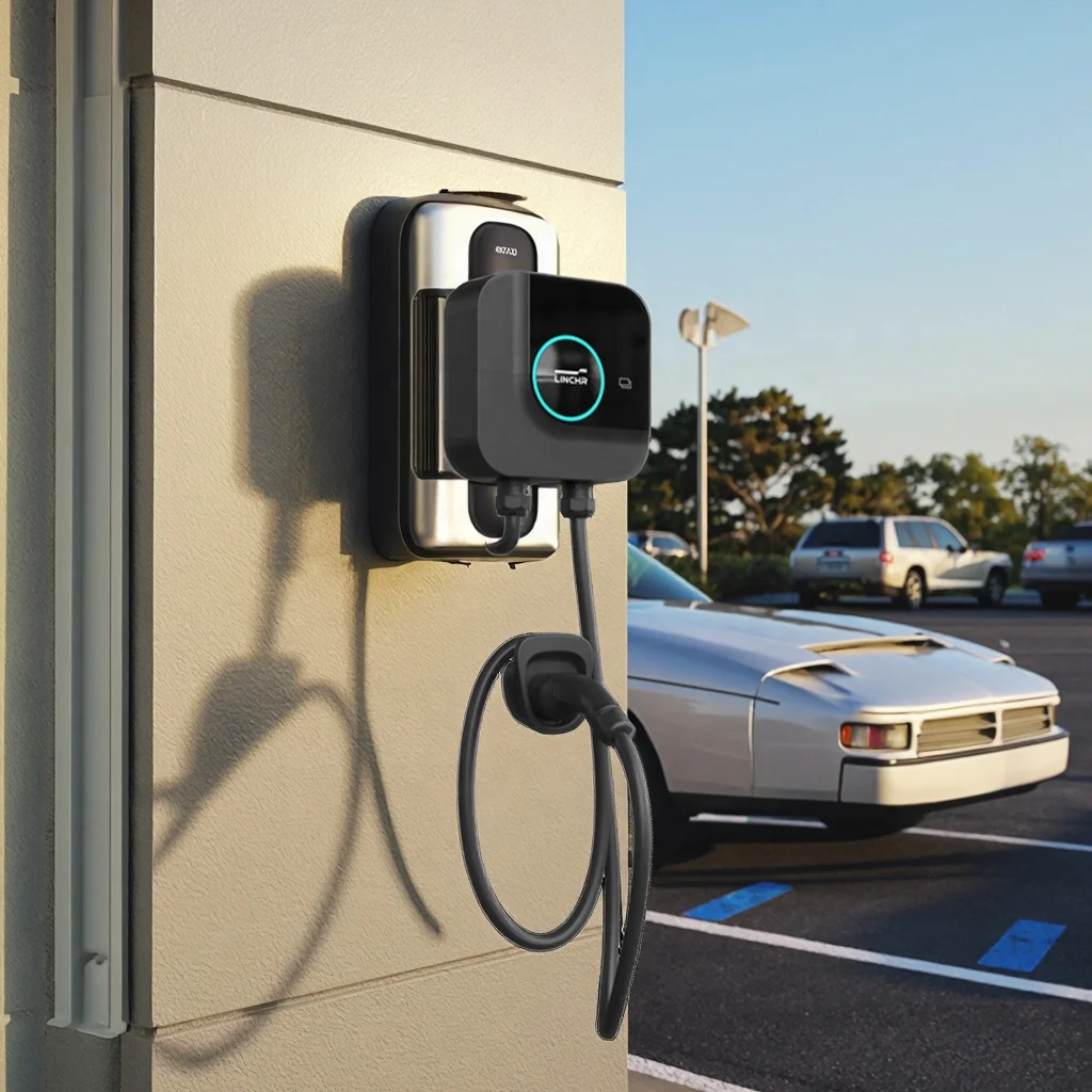 IP55 impermeável 7kW AC Smart EV Charger Wallbox com conector tipo 2 novo para uso doméstico e comercial