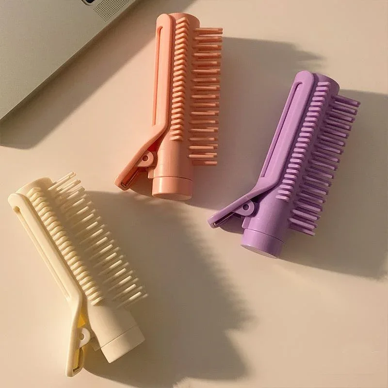 Klip Akar Rambut Alat Penata Penambah Volume Rambut Dapat Ditarik 2-In-1 Sisir Pengeriting Sikat Rol Rambut Sisir Penata Rambut Alat Penata Rambut