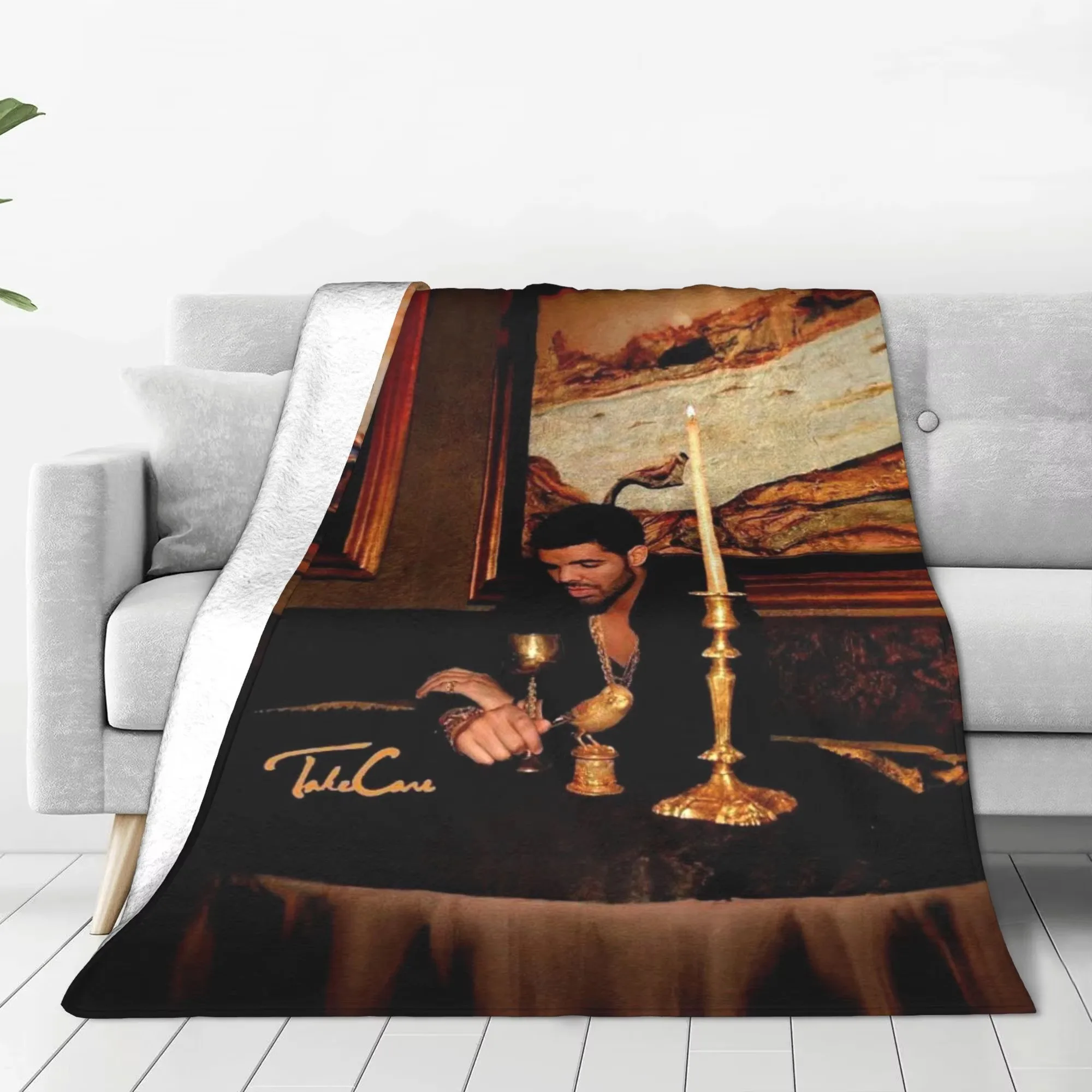 Drake Take Care Album Hip Hop Rapper Plush Throw Blanket Soft Warm Cozy For Bed Living Room Travel Couch Home Decor All Season