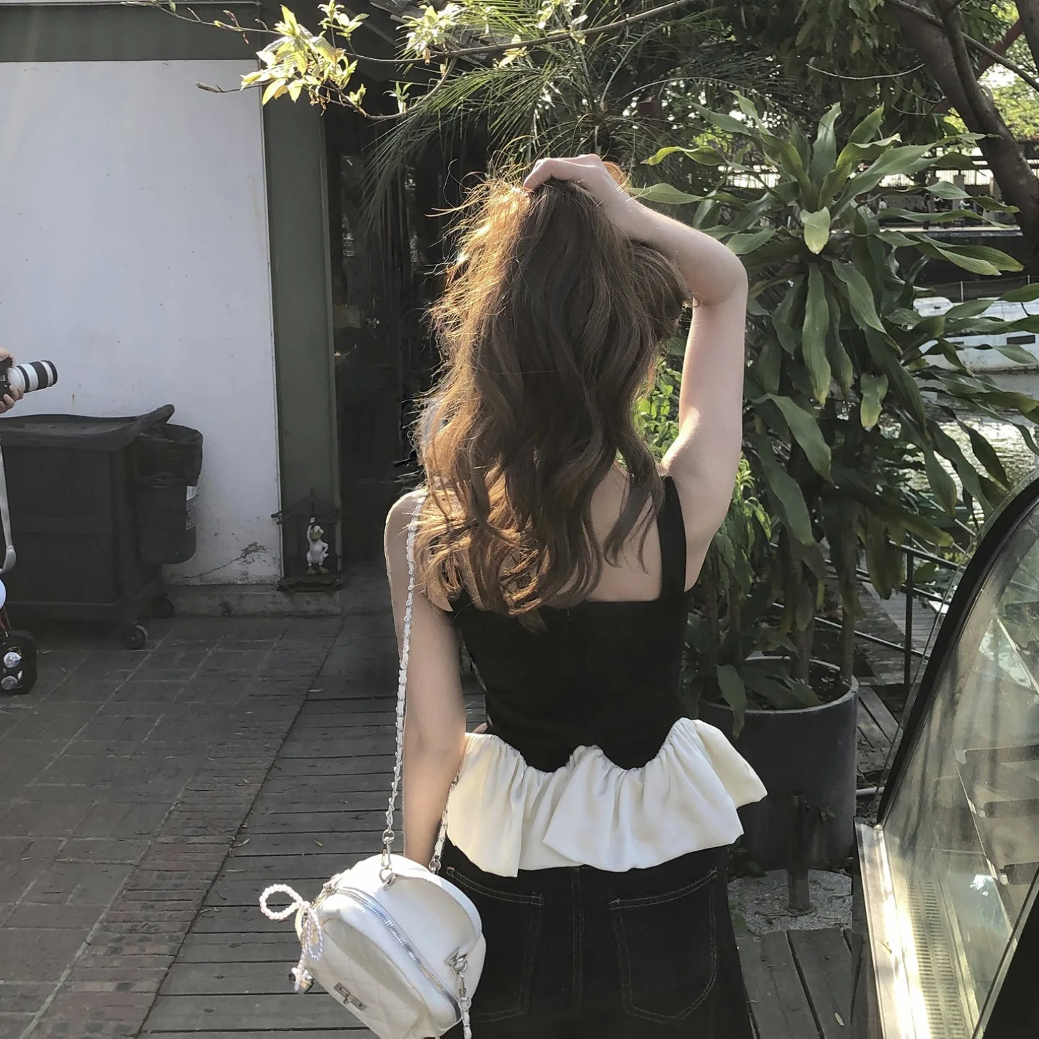 퓨어 디자이어 섹시 스퀘어 칼라 슬림 스트랩 베스트 여성 여름 신상 디자인 탑 스커트 슬레 패션 트렌드