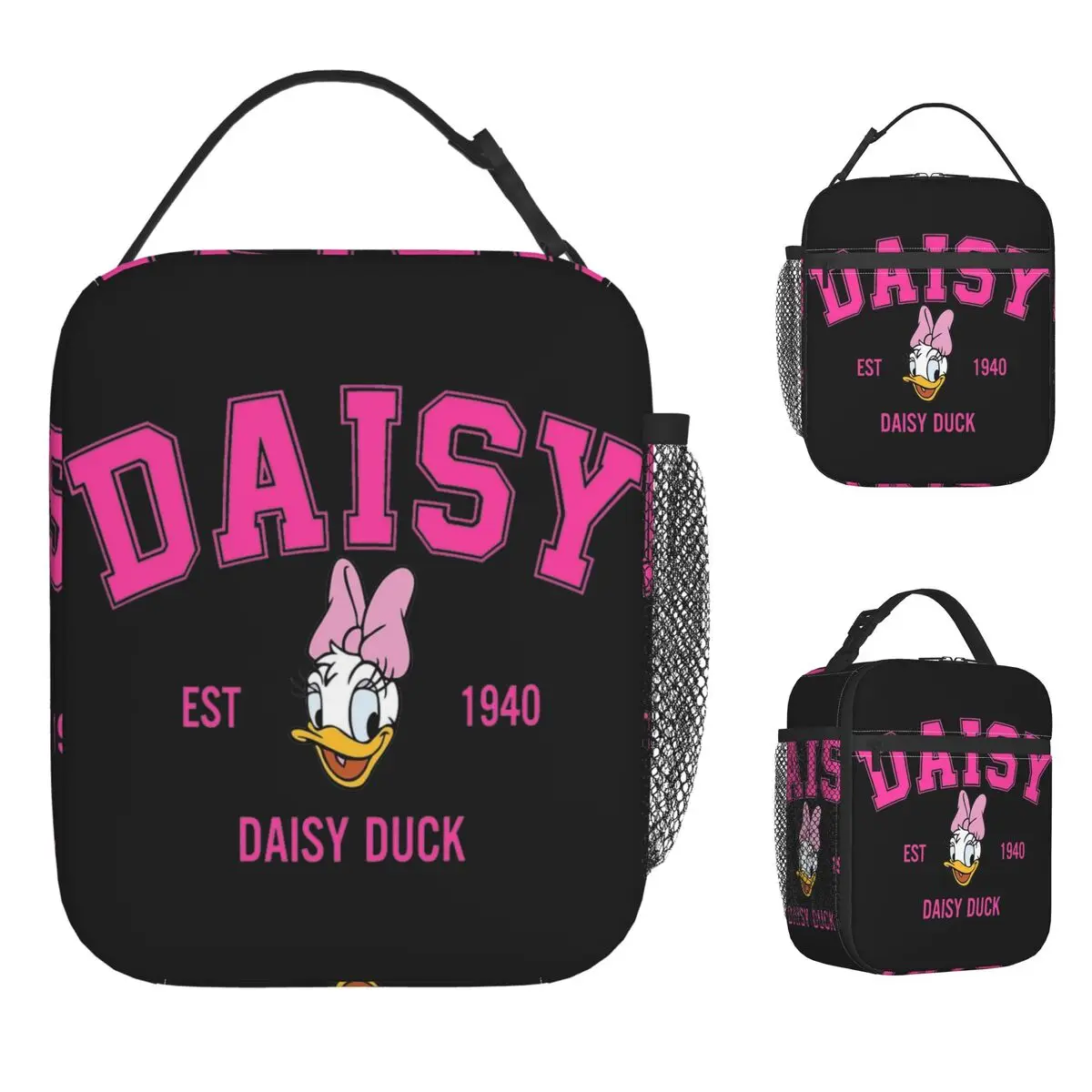 

Daisy Duck EST 1934 Lunch Bag Donald Duck Convenient Lunch Box Unisex Picnic Print Cooler Bag Funny Oxford Thermal Tote Handbags