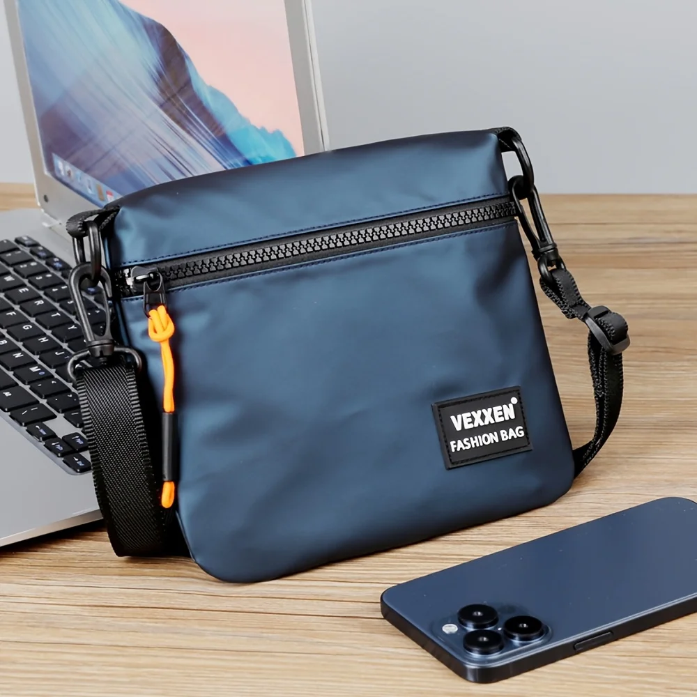Neue mehrschichtige Unisex-Umhängetasche mit Reißverschluss, lässige Crossbody-Tasche, trendiger Herrenrucksack, wasserabweisend – Detail 5