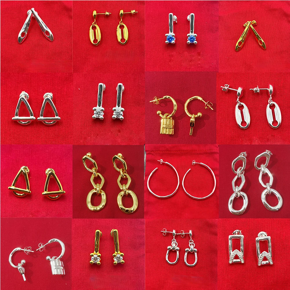 

New triangle accessories with simple large circle opening earrings, key lock crystal, romantic jewelry earrings