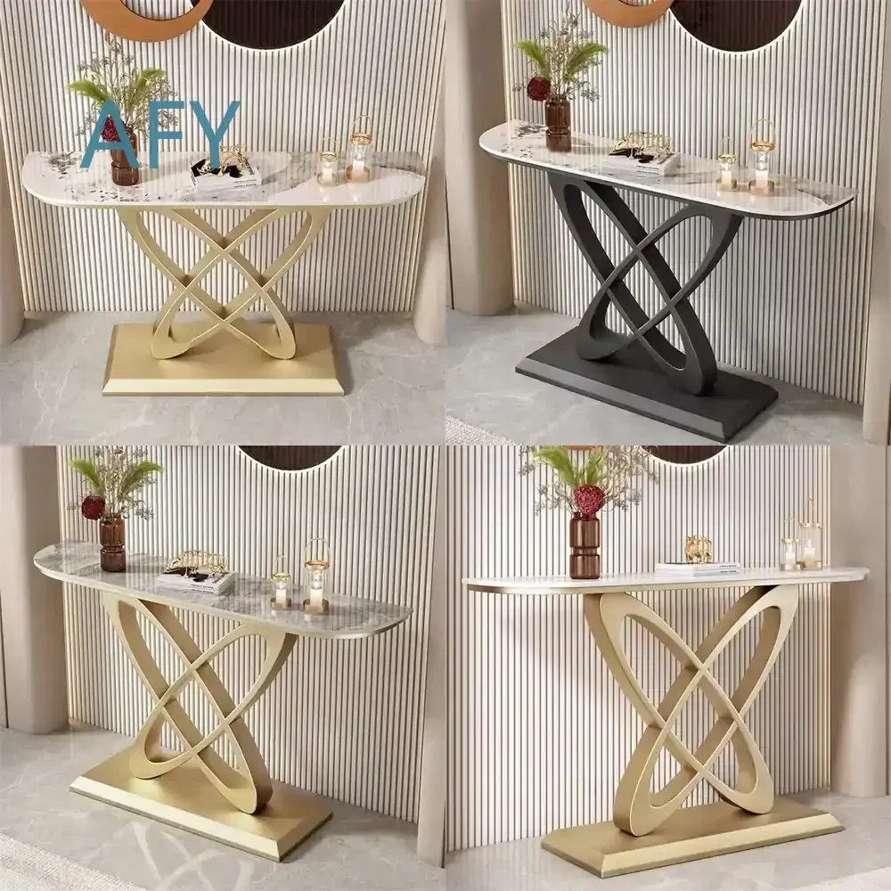 Nordic Console Table for Home Entrance Living Room Light Luxury Slate Wall Mounted Long Strip Table for Modern Minimalist