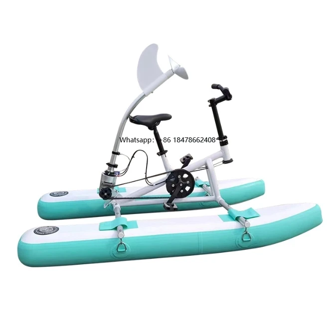 

Wholesale Water Play Equipment Inflatable Floating Pvc Water Bike Pedal Pontoons for Kids