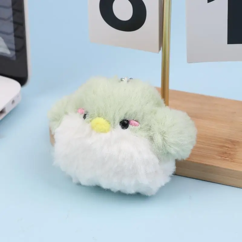 Porte-clés poussin de dessin animé mignon, accessoire Kawaii, jouet en peluche d'oiseau de bébé moelleux, breloque pour sac à dos, Clip de décoration, cadeaux pour enfants