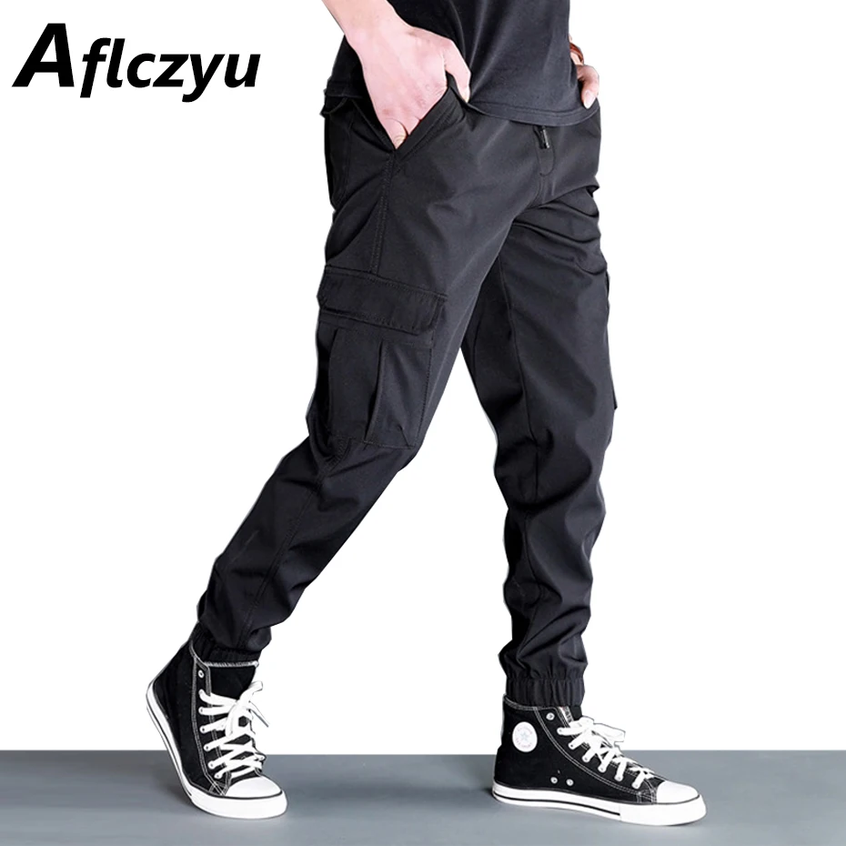 

Jogger Pants Men Multi-pocket Military Cargo Pants Male Jogger Fashion Casual Sweatpants Camping Trousers Black Grey