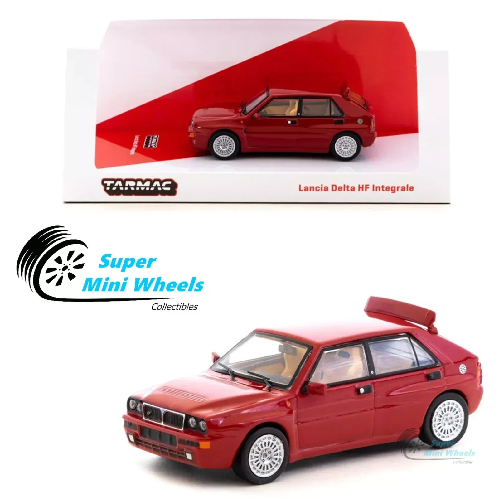 Tarmac Works 1:64 Lancia Delta HF Integrale Red Diecast Model Car Collection Limited Edition Hobby Toys