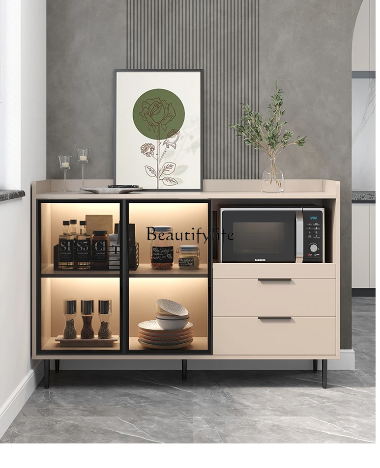 Small Apartment Microwave Oven Kitchen Sideboard Cabinet Modern