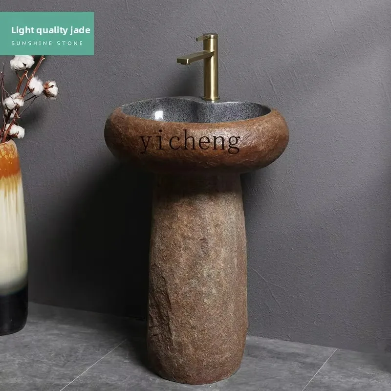 Hand Sink Pebble Column Basin Stone Column Washbasin Outdoor