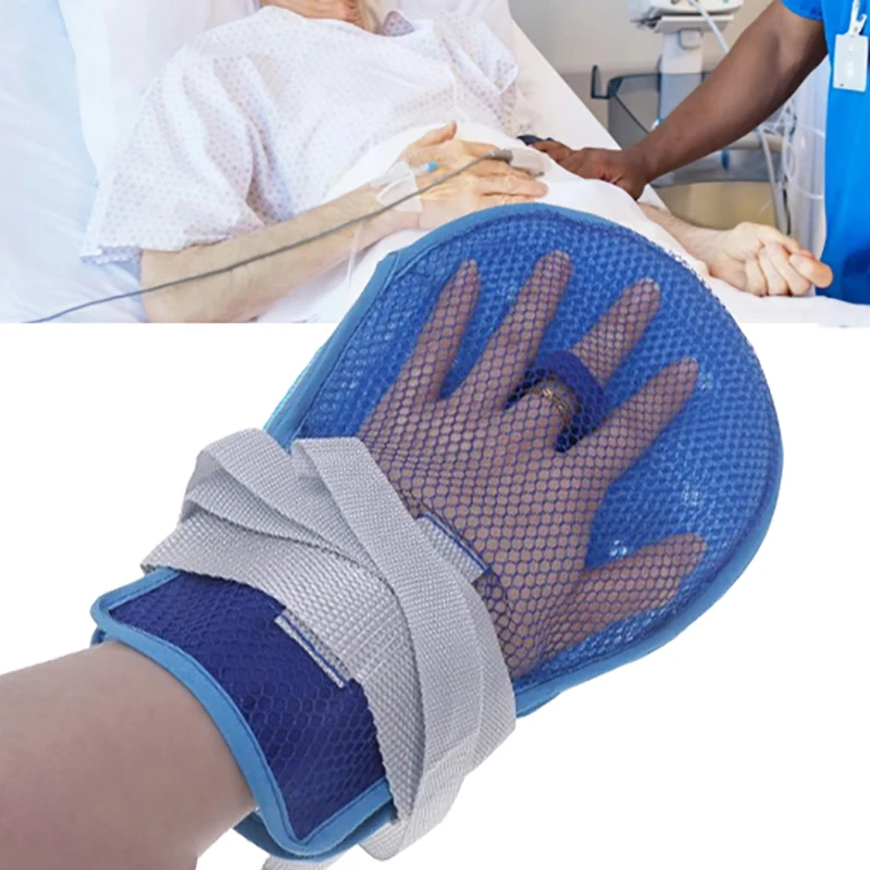 1 Stuks Medische Terughoudendheid Handschoen Afneembare Bedlegerige Patiënt Anti Val Hand Beperking Protector Ouderen Anti Kras Vaste Handschoen