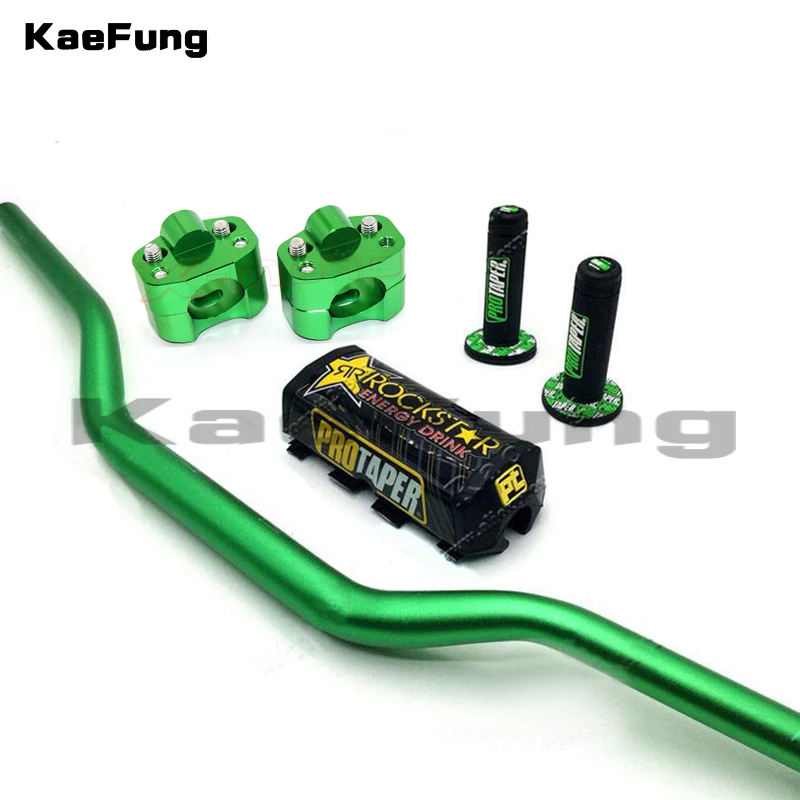 810mm long 11/8 Fat handlebar + cnc  bar clamps  Square 2.0  Bar Pad  New ProTaper Handlebar Grip set for dirt pit bike