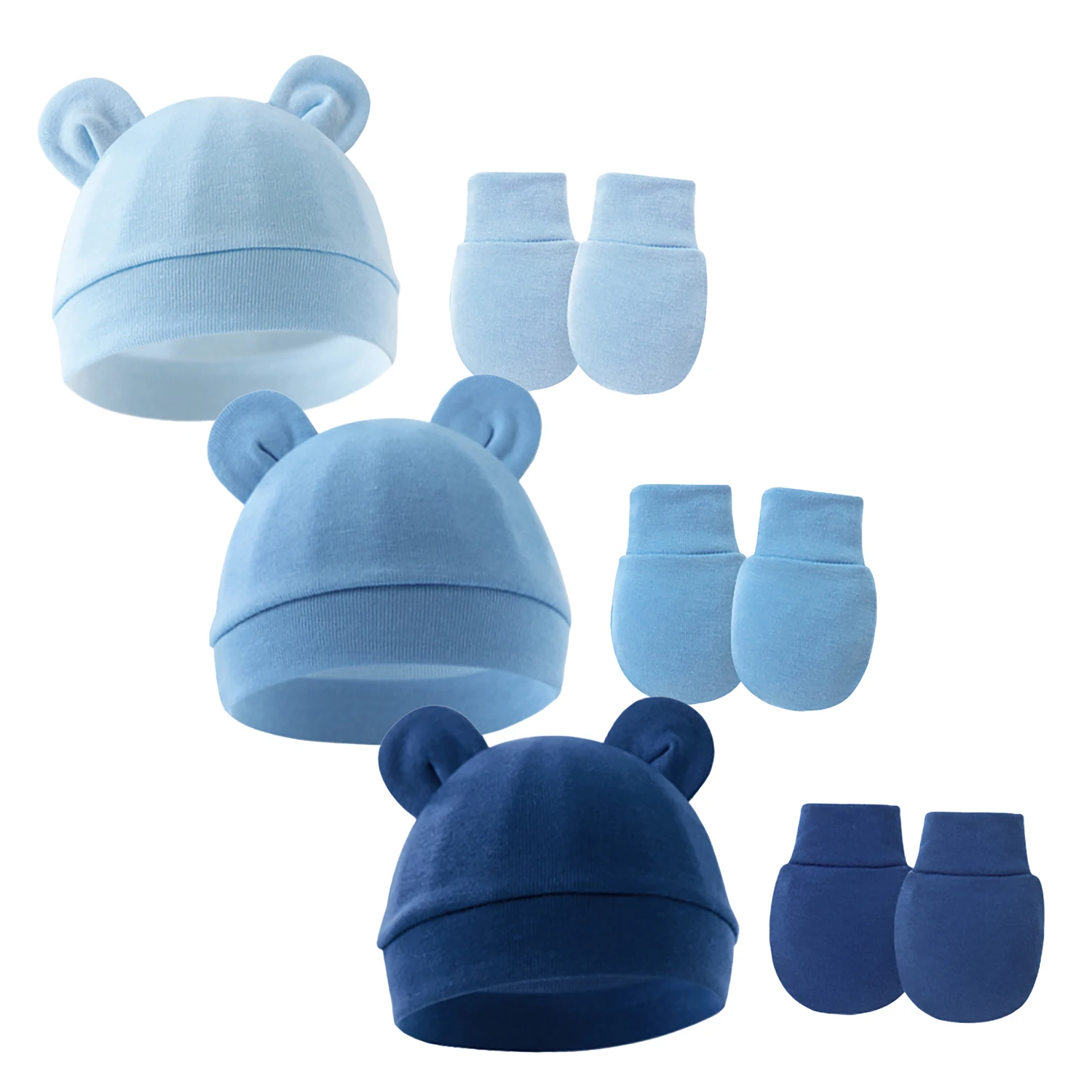 Topi Turban Bayi Telinga Beruang Lucu Warna Solid, Kupluk Bayi untuk Anak Perempuan dan Laki-laki, Topi India Katun Lembut, Penutup Kepala Balita