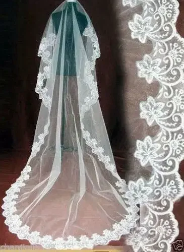 Wedding Veils Bridal Accessories Ivory White Champagne Red Drop Veil Fingertip