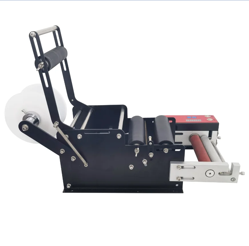MT-50B Semi Automatic Small Desktop Mineral Water Plastic Round Bottle Sticker Labeling Applicator Machine