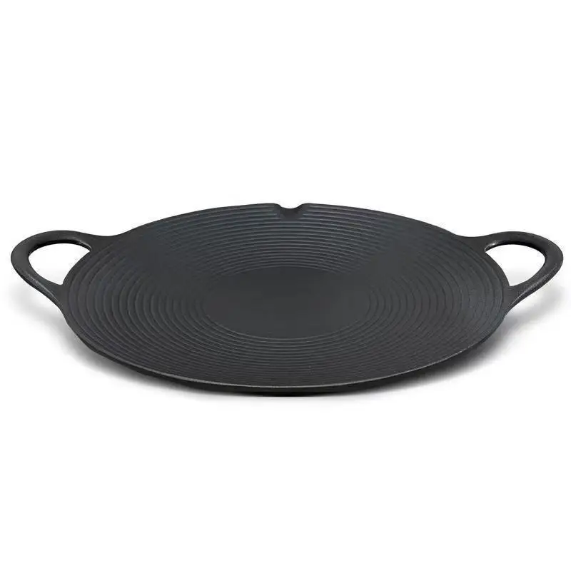 Outdoor Camping Gusseisen Topf Outdoor Grillpfanne Große Bratpfanne Teppanyaki mit Griff Bratgrill
