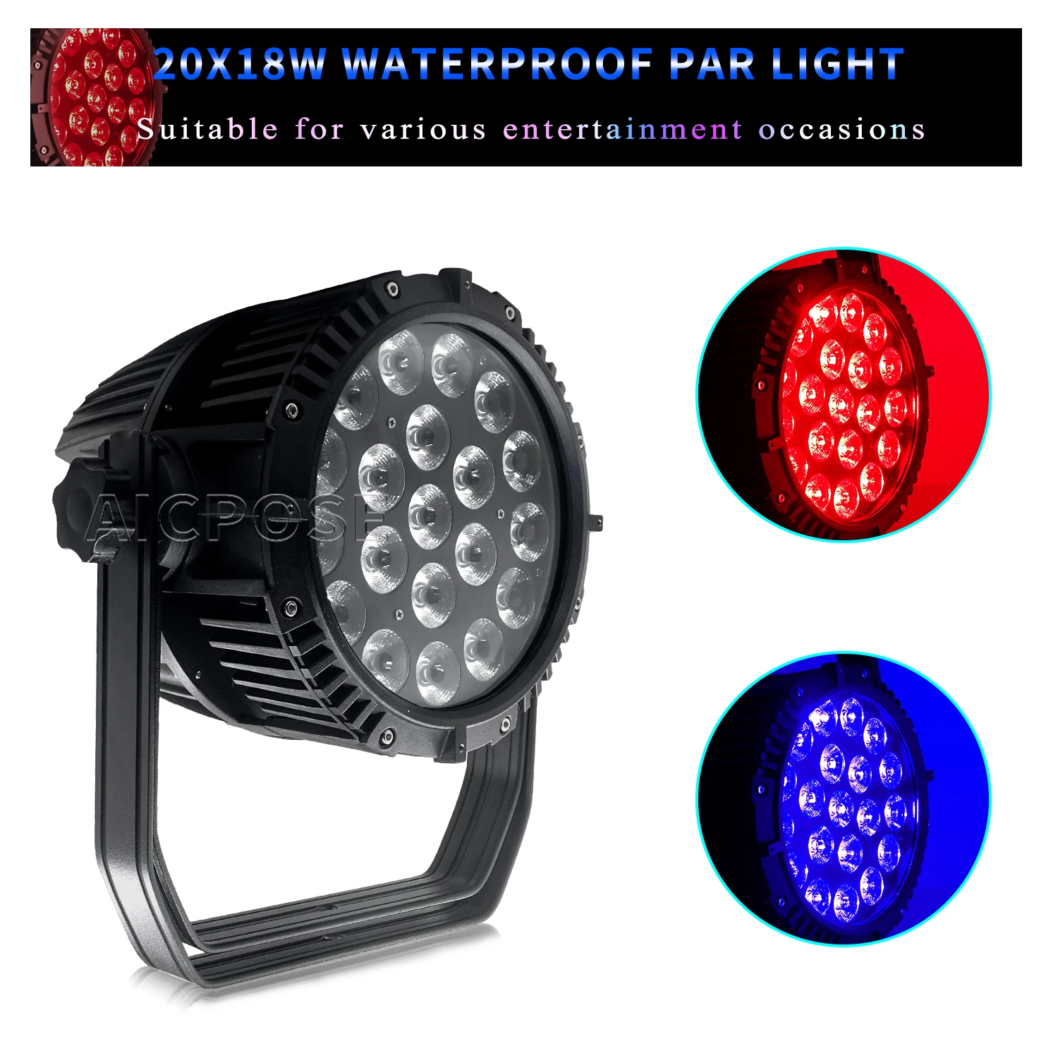 Outdoor Waterproof 20x12W/20x18W RGBWA UV 6 in 1 LED Par Light IP65 Protection DMX512 Controlled Disco DJ Stage Spotlight