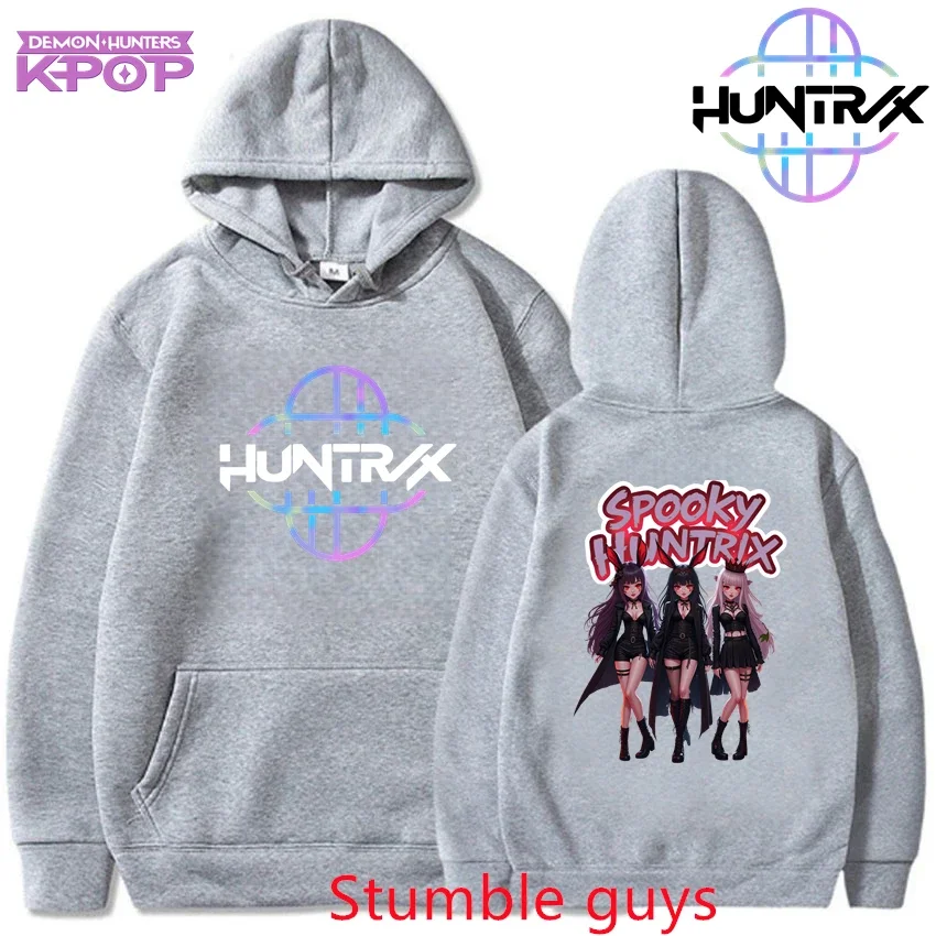 Kpop شيطان الصيادين الشتاء هوديي مضلع الكفة للجنسين 2026 أنيمي الكرتون الدافئة موضة البلوز ملابس رياضية كاجوال