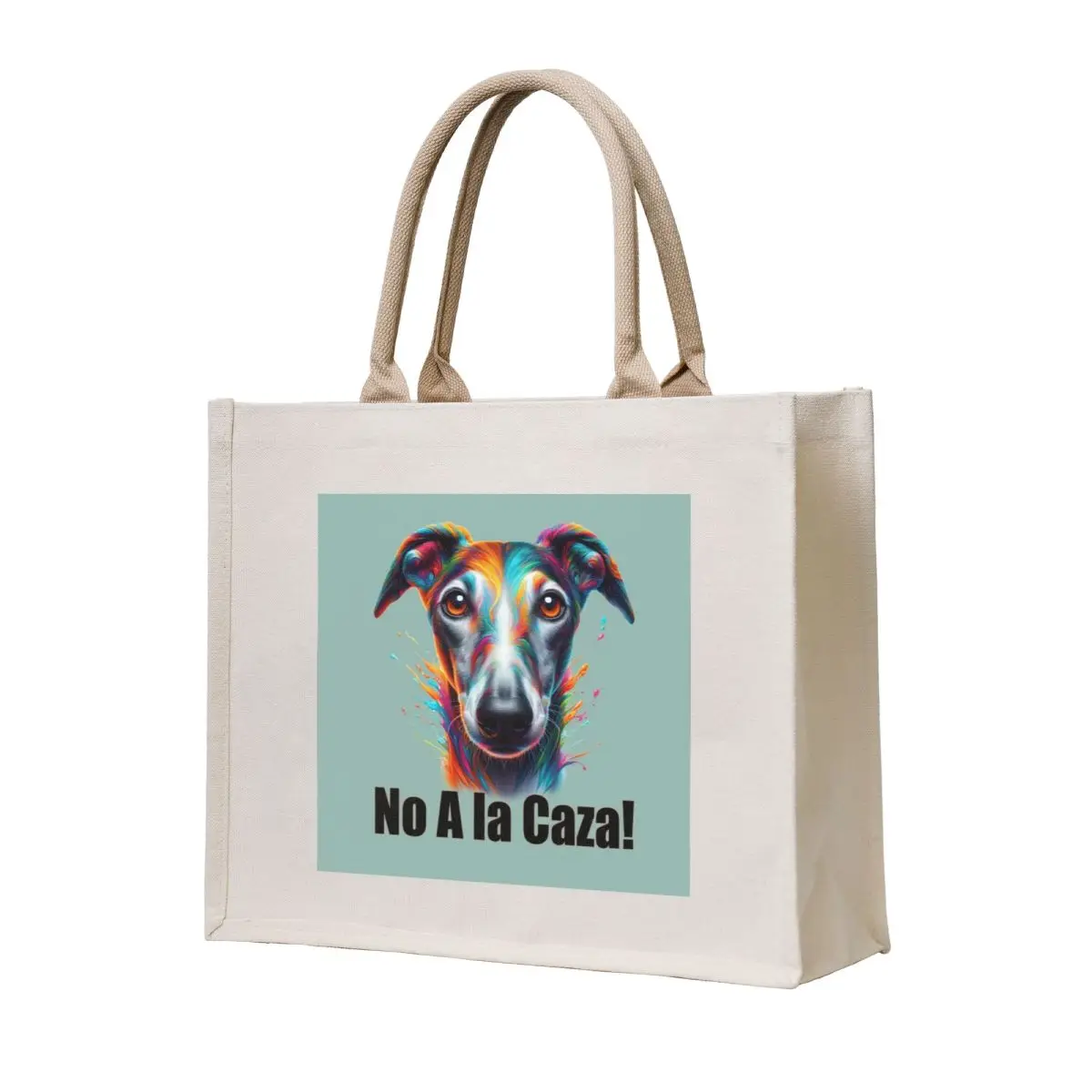 

No A la Caza! - Stop the hunt! Galgo in color Tote Bag bags luxury women shopping bags foldable Cloth bags