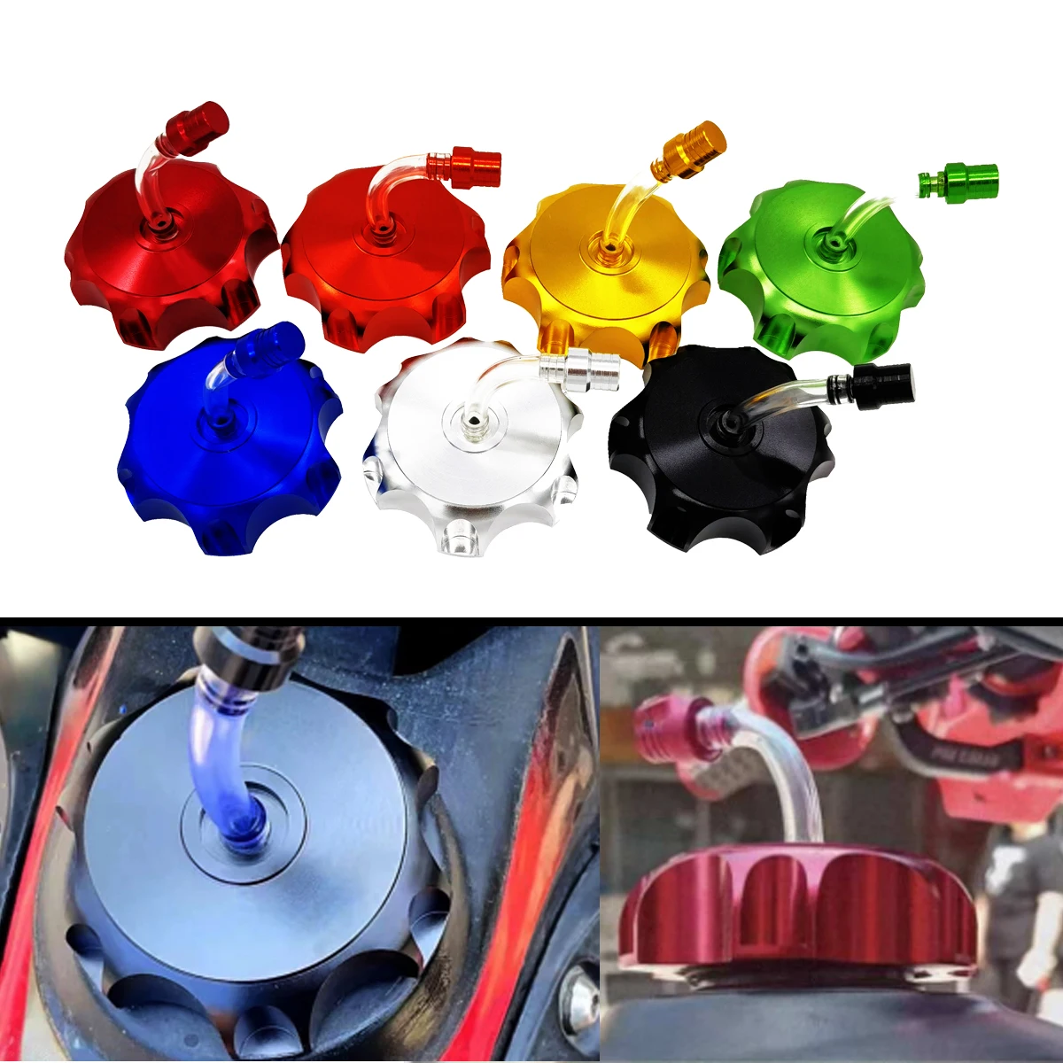 

Motorcycle CNC 50mm Gas Fuel Tank Cap Breather Vent Motocross ATV Dirt Bike For Honda Yamaha Kawasaki KTM Suzuki Universal Parts