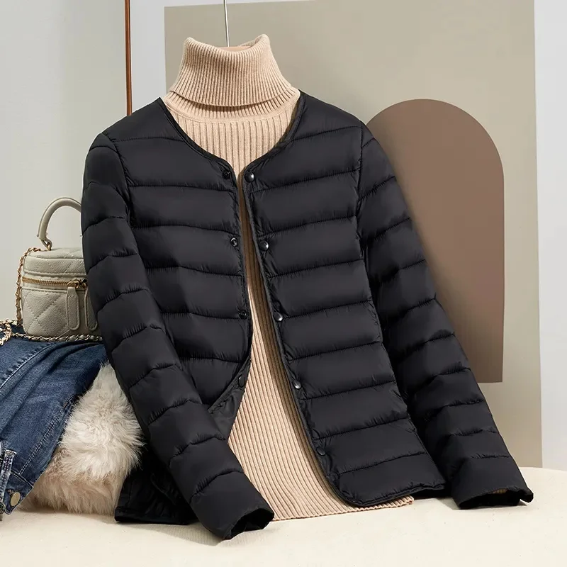 Fashion Lightweight Down Cotton Jacket Female Spring Autumn Coat Tops  New Short Women Cotton Jackets Slim Warmth Outerwear