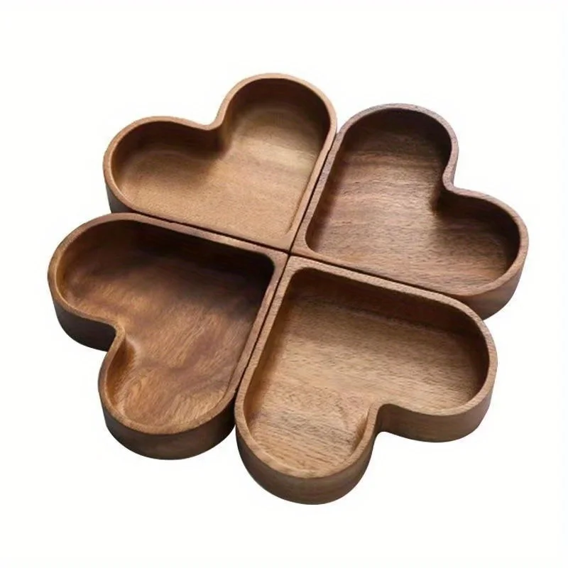 Heart Shaped Plates Dessert Trays Sushi Serving Tray Candy Dishes Decorative Wooden Pallets Decorate Valentines Day Candy Dish