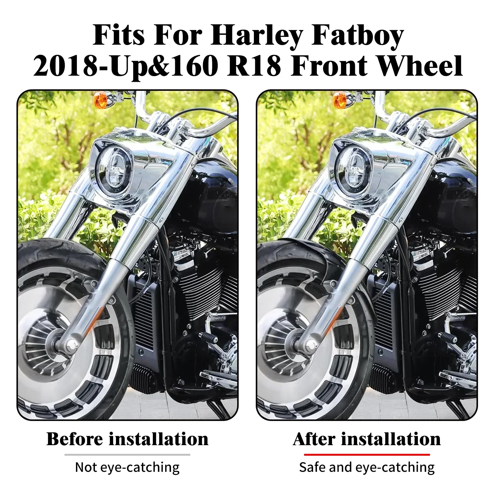 Motorcycle Front Fender Mudguard Cover Gloss Black/Unpainted For Harley M8 Softail Fatboy FLFB 2018-2023 For 160 R18 Front Wheel