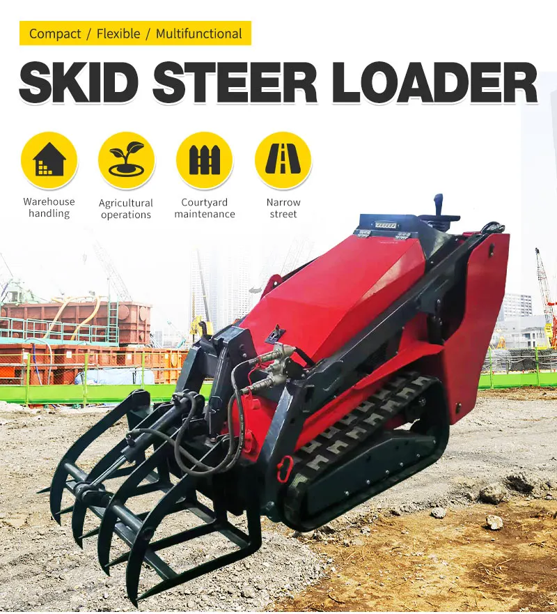 Fabrik-Großhandelspreis Mini-Raupenlader mit EPA-Motor, Stand-on-Kompaktlader – Detail 4