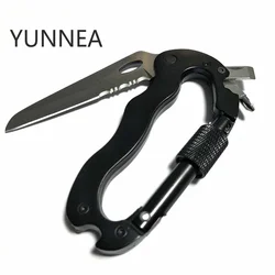 Outdoor Multifunctional Self Defense Tools Climbing Carabiner Security Hook Gear Buckle Safety defense personal Tactical Knife