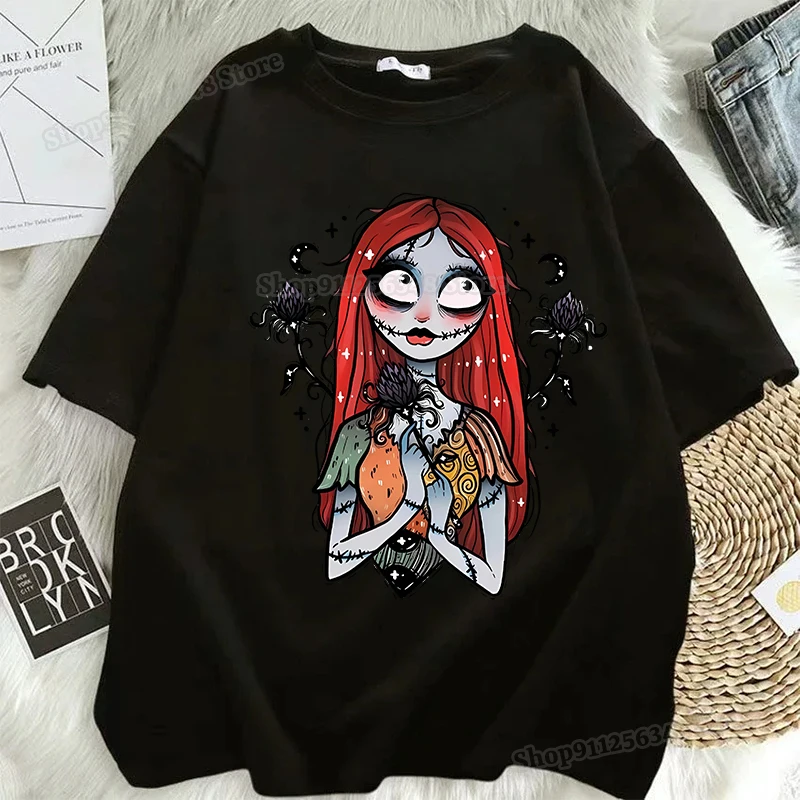 The Nightmare Before Christmas T-Shirts Graphic Print TShirt Women Jack Skellignton Vintage Clothes Adult Men Clothing Tees Tops