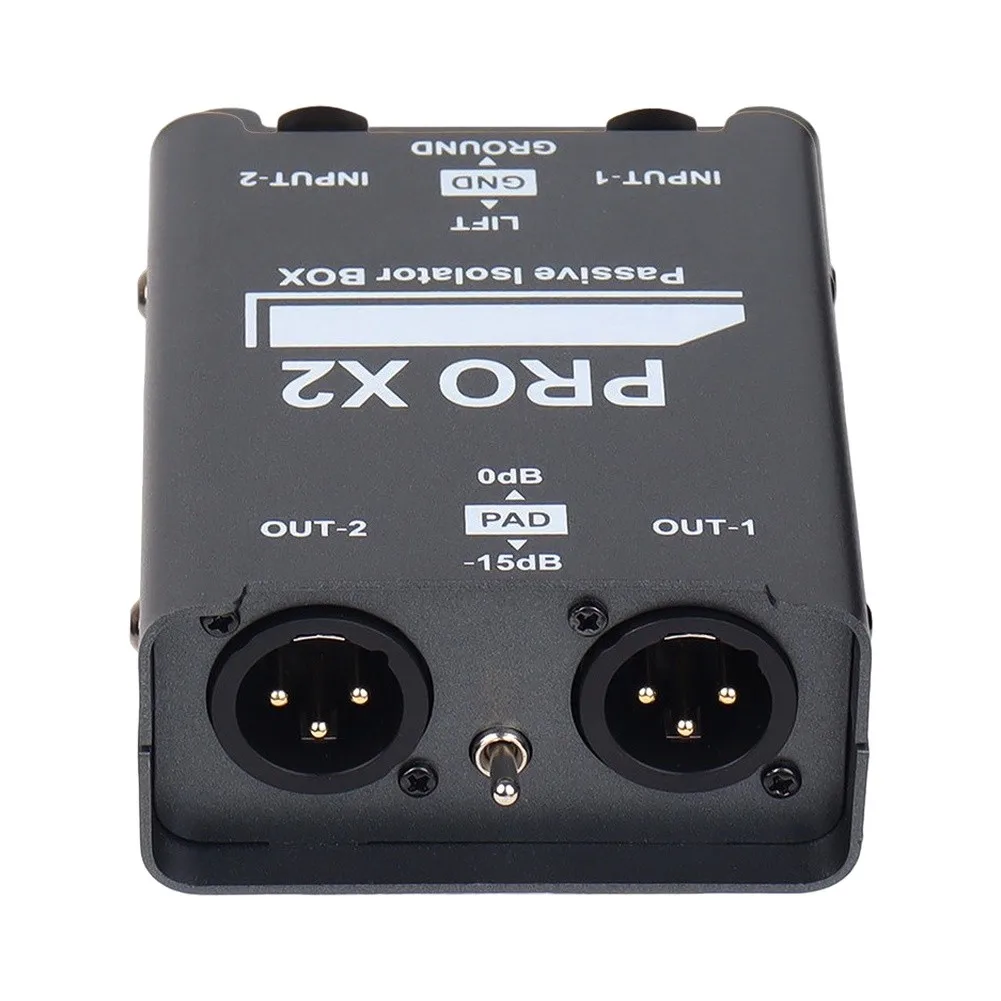 2 Channel Audio Ground Loop Isolator Noise Filter With 6.5mm XLR For  Mixer Live Streaming Sound System For Eliminator Tool