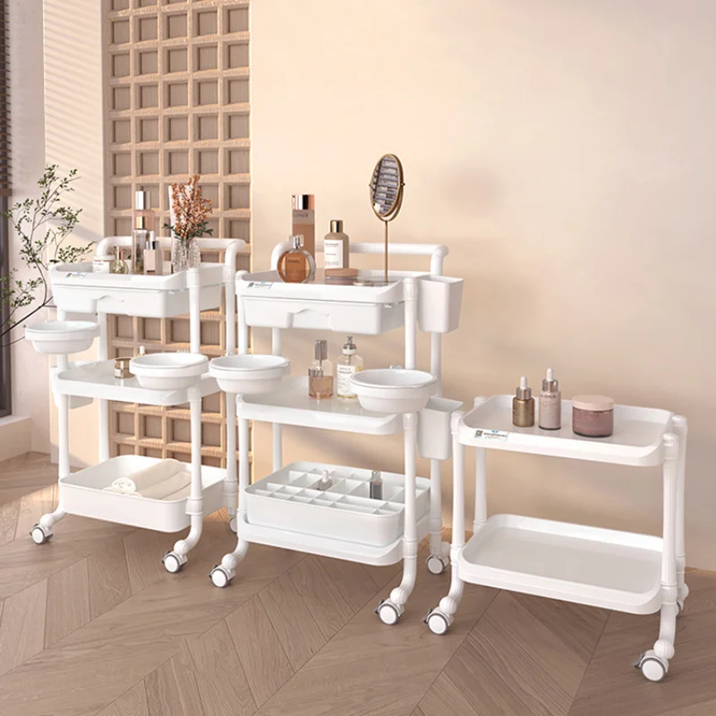 Storage Trolley Beauty Salon Special Tool Trolley Nail Art Eyelash Hairdressing Trolley with Wheels Tattoo Barber Shop Mobile