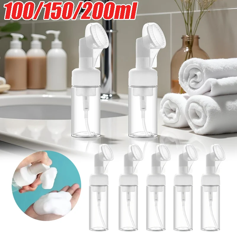 100ml 150ml 200ml Foaming Gel Dispenser Refillable Press Pump for Facial Cleanser Hair Wash Soft Massage Scrubber for Home Use