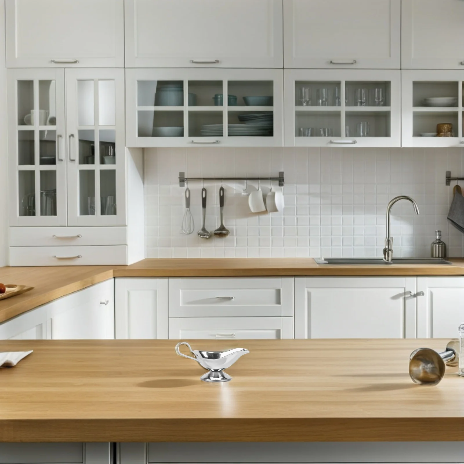 3 قطعة مجموعة خادم المرق من الفولاذ المقاوم للصدأ أباريق صلصة أنيقة مدفق متين لخزائن سلطة شراب الفلفل الأسود