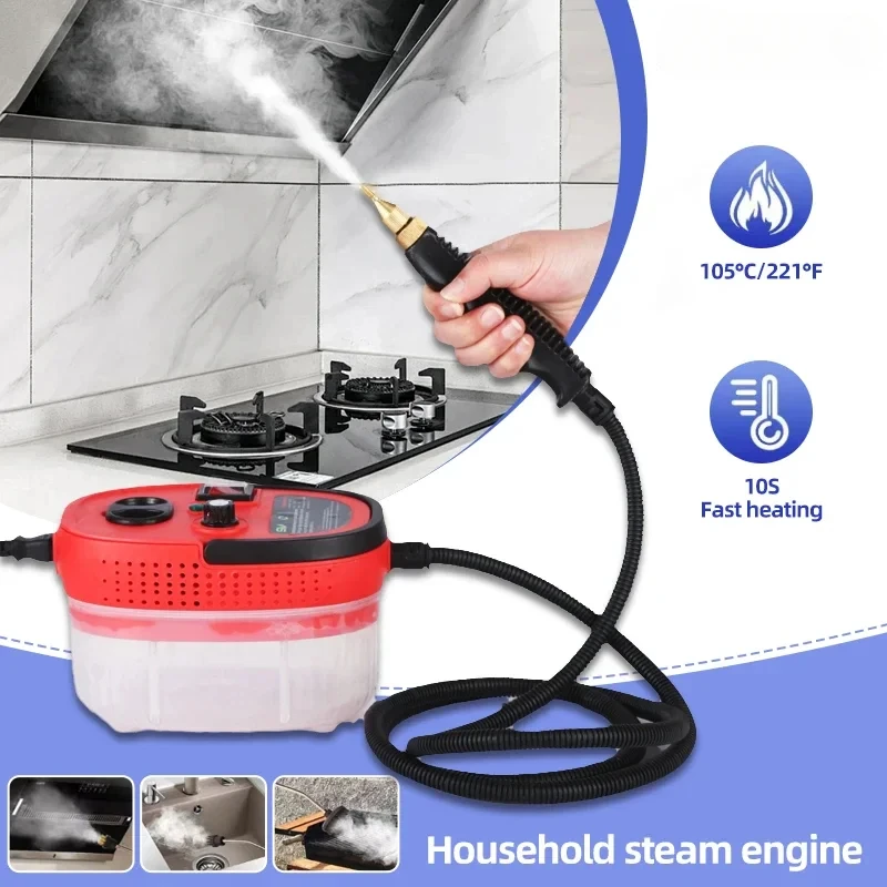 Steam Cleaner 2500W High Pressure Steam Cleaner Handheld High Temperature Steam Cleaner for Home Kitchen Car Vehicle Cleaner