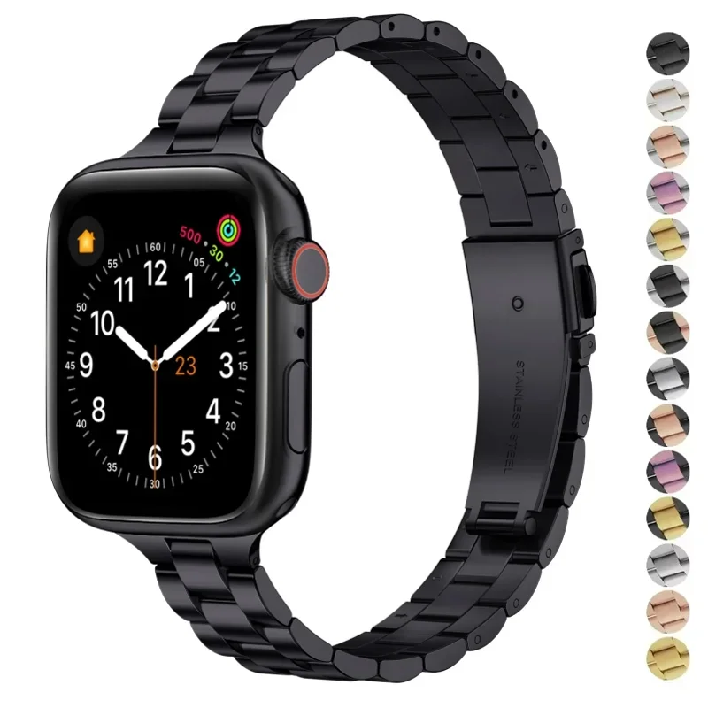 

Тонкий ремешок для Apple Watch Band 45 мм 41 мм 44 мм 40-42-46 мм 49 мм Металлический браслет из нержавеющей стали Iwatch Series 9 8 7 6 SE 10 Ultra