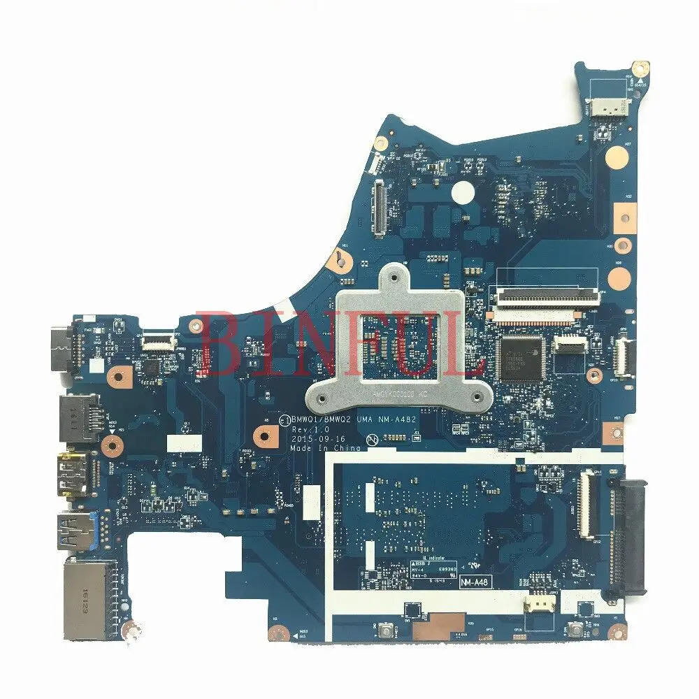 BMWQ1 BMWQ2 NM-A482 For Lenovo IdeaPad 300-15 300-15ISK 15.6 inch Laptop Motherboard With i7-6500U CPU DDR3L 100% Full Tested OK