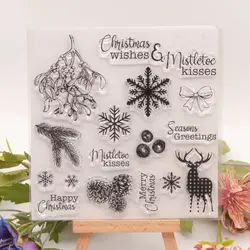 MERRY CHRISTMAS CLEAR STAMPS Transparent Rubber Stamp Silicone for DIY Scrapbooking Card Making Photo Album Crafts Decoration