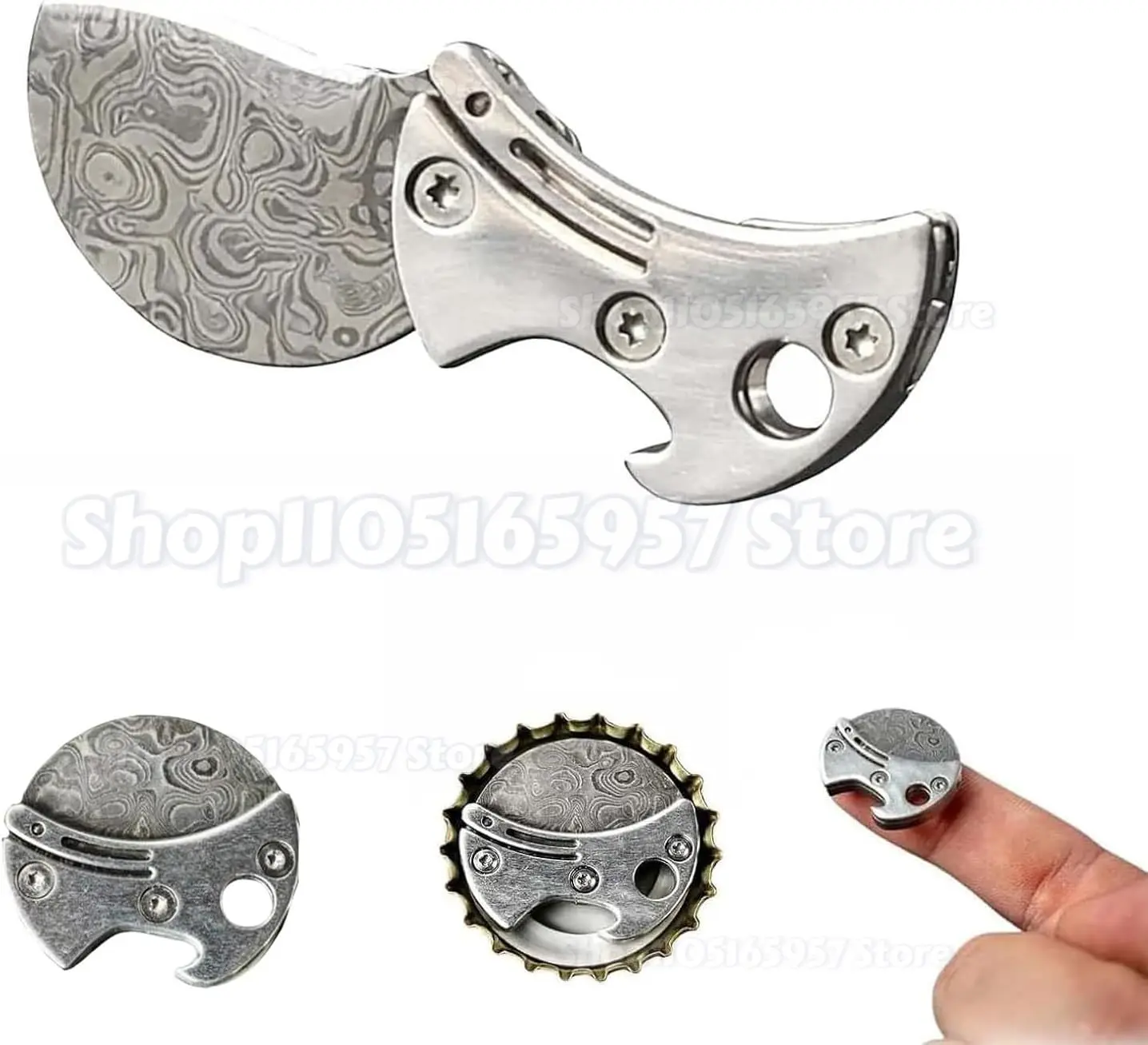 

2026 Alloy Coin-shaped Circular Accessory Pocket Knife Portable Keychain EDC Cutter Bottle Opener for Opening Packages and Boxes