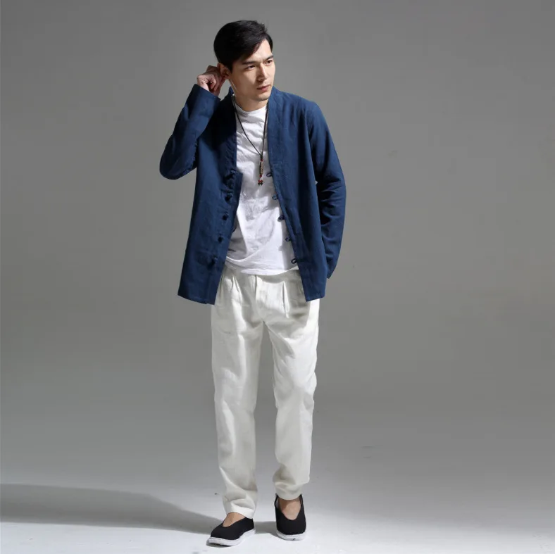 

New Cotton and Linen Men's Retro Chinese Style Ethnic Style Men's Shirt Casual Jacket