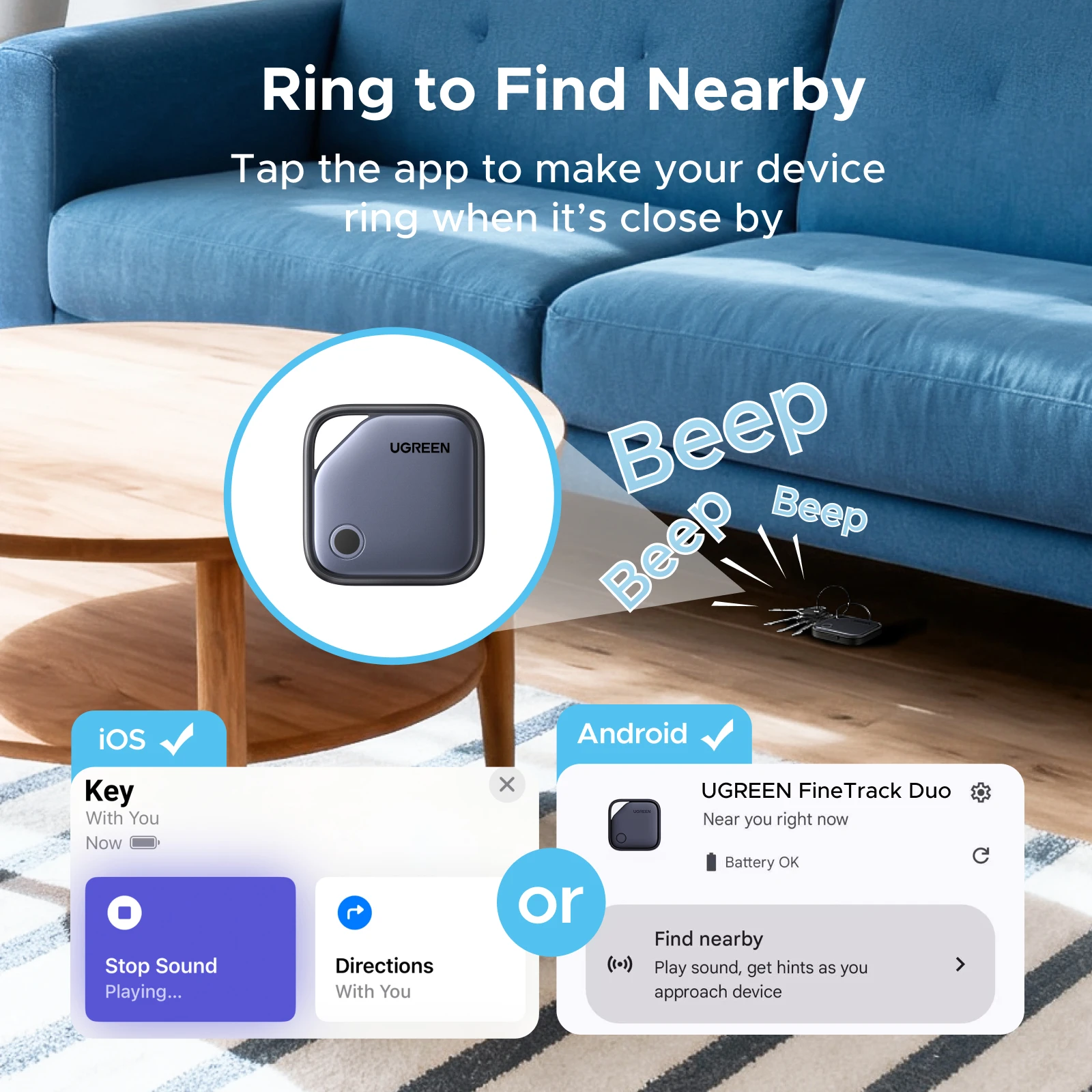 UGREEN Smart Bluetooth Tracker Card for iOS and Android 4
