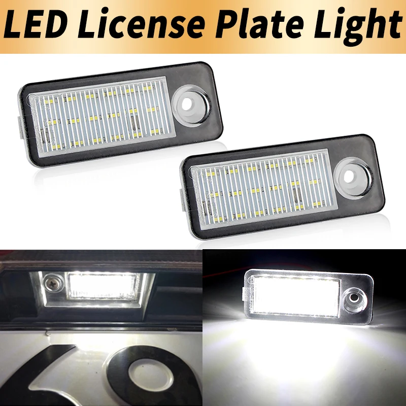2PCS LED License Number Plate Lights Canbus For Audi A6 C5 B4 Avant Wagon 1997 1998-2005 RS6 RS6 Plus 2003-2005 OEM# 4B9943021