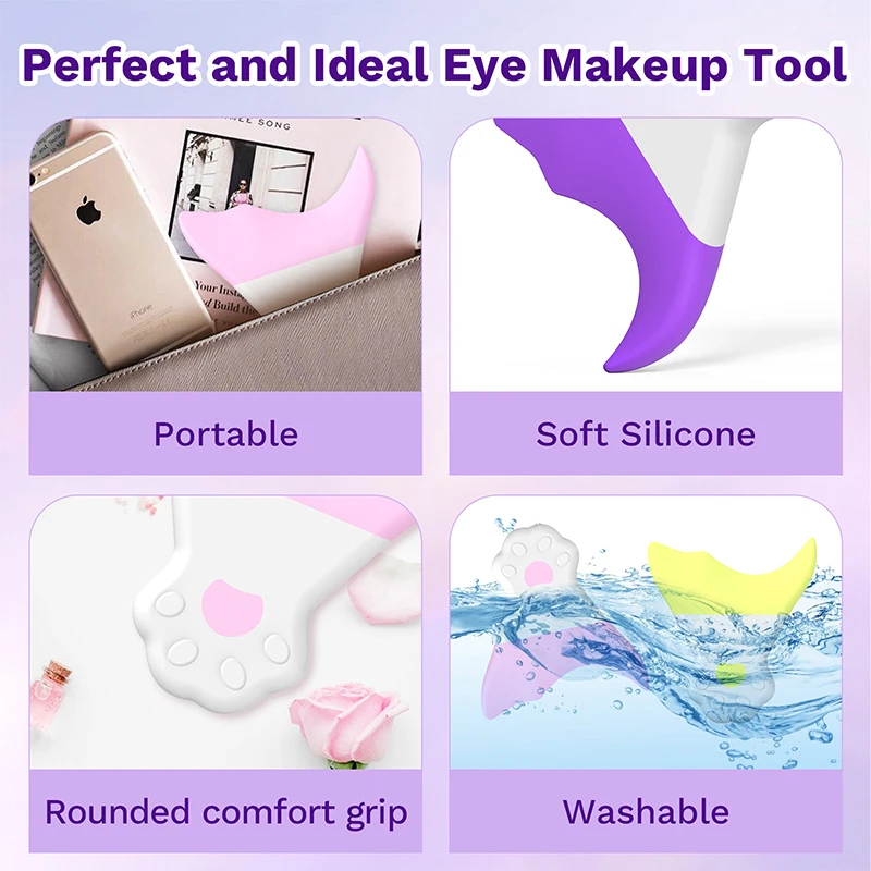 Multifunctionele Eyeliner Stencil Wing Tips Siliconen Eyeliner Wenkbrauw Tekenen Wimpers Dragen Hulp Herbruikbare Make-Up Tools