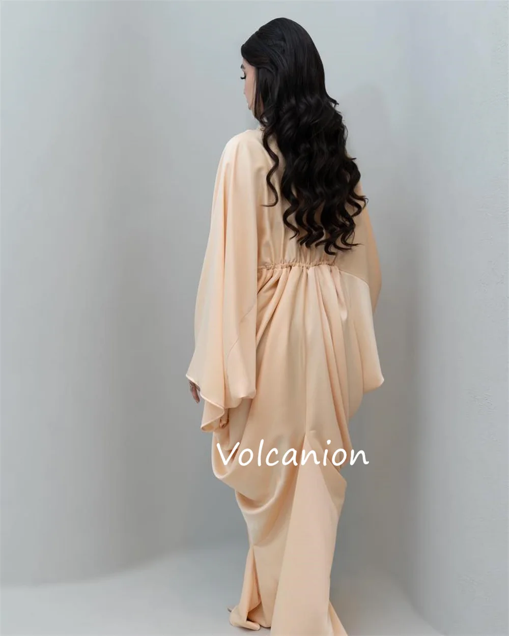 Элегантный трикотаж со складками по индивидуальному заказу, длинные платья с v-образным вырезом на заказ, официальный современный стиль