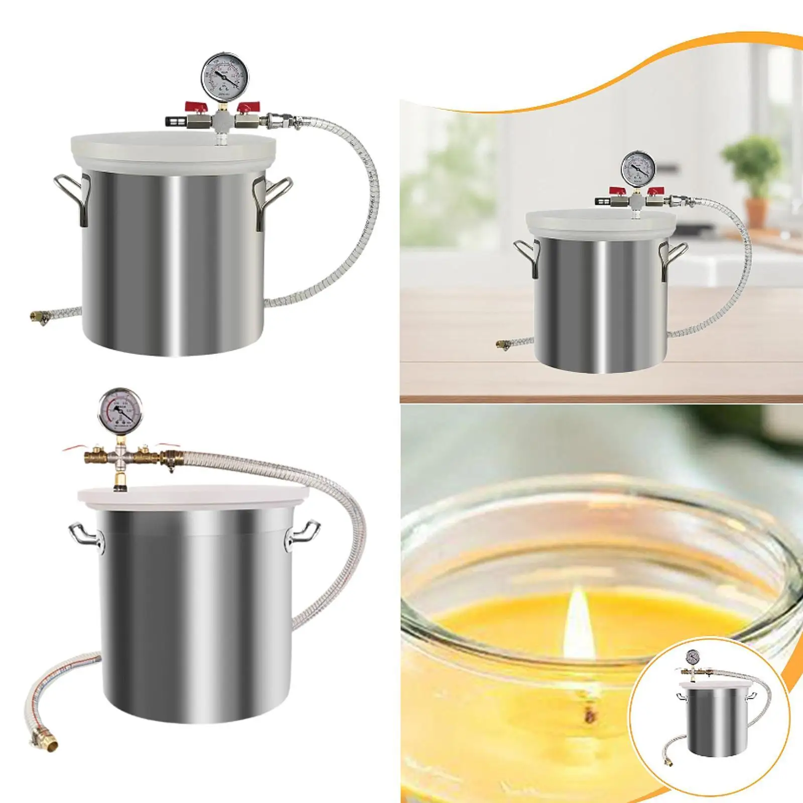 수지 주조 에센셜 오일용 뚜껑이 있는 스테인레스 스틸 가스 제거 챔버