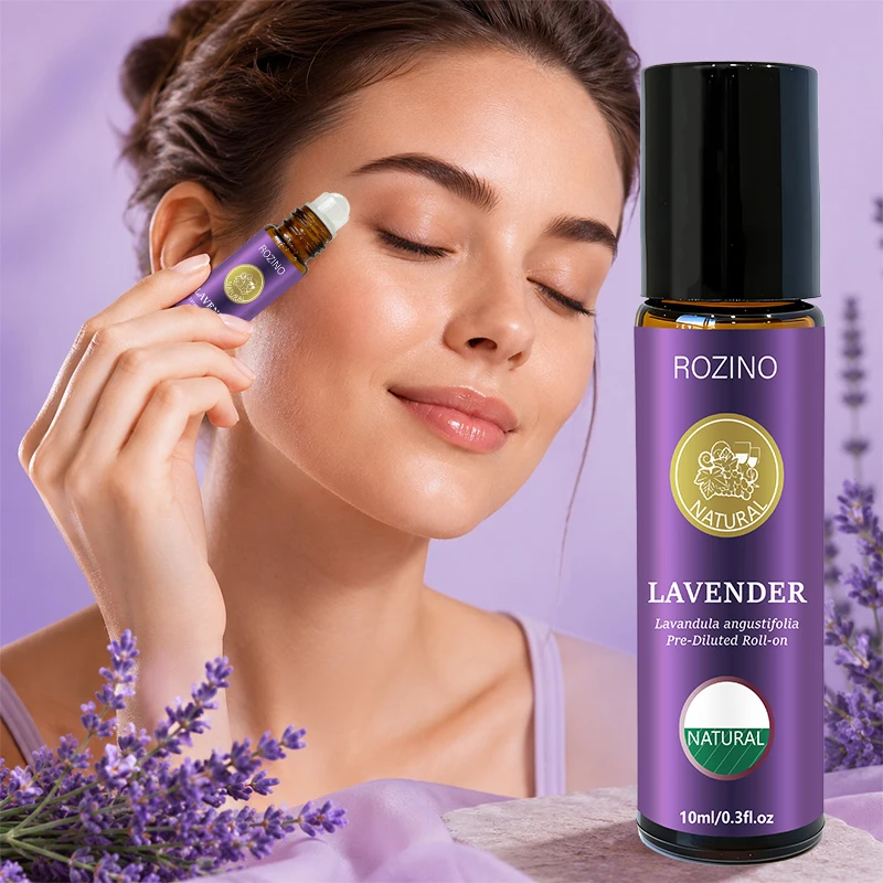 Lavender Moisturizing Roll-On Essential Oil, Gently Massages Facial Skin, Moisturizing Daily Care Essential Oil, Brightens Skin, Moisturizes and Nourishes the Skin Around the Eyes, Roll-On Design, Easy to Use, Convenient and Portable, Suitable for All Skin Types, Christmas Gift