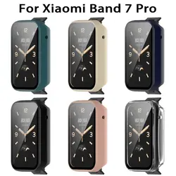 For Xiaomi Band 7 Pro PC Case+Tempered Glass Smart Watch Screen Protector Cover for Mi Band 7 Pro Bumper Shell