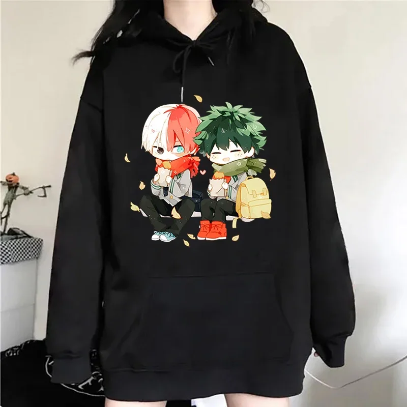 New Fashion Hoodie Women Men Sweater Harajuku Anime Cute Deku Todoroki Shoto Print Hoodie Personality Hoodie Streetwear Pullover