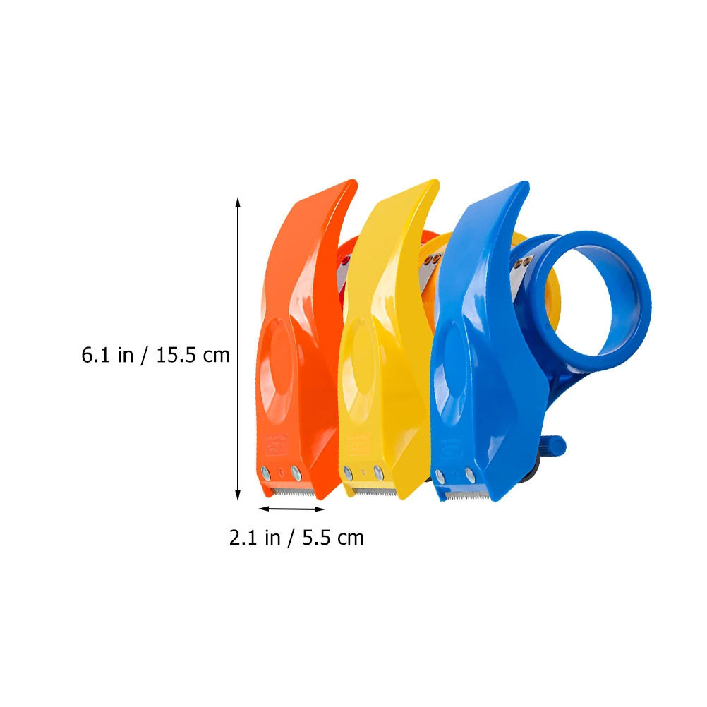 

3pcs Ergonomic Heavy Duty Dispenser Handheld Packaging Cutter For Sealing Box Moving Shipping With Packing Tape